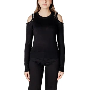 Only Maglia Donna Nera in 70% Viscosa 30% Poliestere a Manica Lunga con Scollo Tondo 15339512