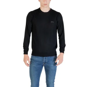 Guess Maglia Uomo Nera con Maniche Lunghe Scollo Tondo in Poliestere 50% Poliammide 40% Lana 5% Seta 5% M5YR26 Z0122