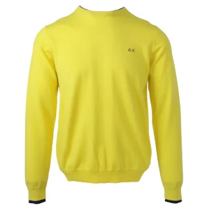 Sun68 Maglia Uomo Giallo Manica Lunga Cotone Lana Autunno Inverno K40105