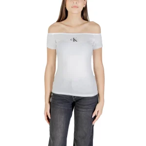 Calvin Klein Jeans T-Shirt MONOGRAM OFF SHOULDE maniche corte Donna LV047C203G