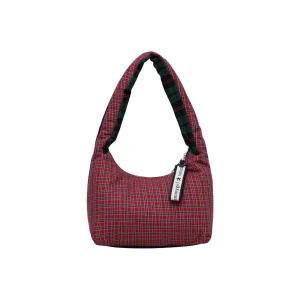 Tommy Hilfiger Jeans Borsa Donna Verde Quadri Mano Cerniera Tasca Interna Cotone Organico 92% Pelle 8% Primavera Estate AW0AW18310