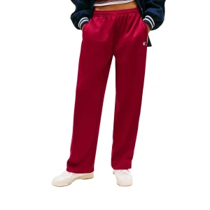 Tommy Hilfiger Jeans Pantaloni Sportivi Donna Bordeaux Tasche Anteriori Poliestere 89% Elastan 11% Primavera Estate DW0DW22633
