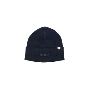 Boss Cappello Uomo Blu - Cappello Cotone Lana Autunno Inverno