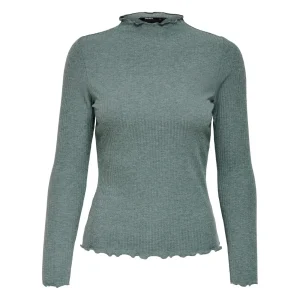 Only Maglia Donna Verde in 65% Poliestere 30% Viscosa 5% Elastan a Manica Lunga con Scollo Tondo WH7_72806148_VERDE