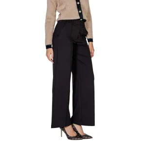 Ichi Pantaloni Donna Nero Monocromo Zip e Bottone 74% Poliestere 22% Viscosa 4% Lycra Autunno/Inverno 20116768