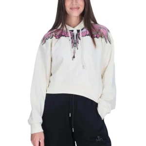 County Of Milan Felpa Cappuccio Donna Bianca 25ICM30000 - Cotone 100%