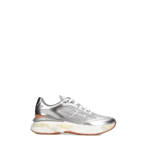 Premiata Sneakers Donna Argento con Lacci - Sneakers Pelle Poliuretano Basse Sportive