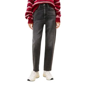 Tommy Hilfiger Jeans Donna Neri con Zip e Bottone - Jeans Cotone Organico Tasche