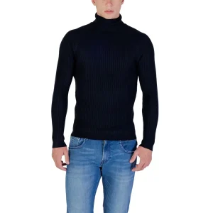 Antony Morato Maglia Uomo Blu Collo Alto Manica Lunga Viscosa Autunno Inverno MMSW01409-YA500002