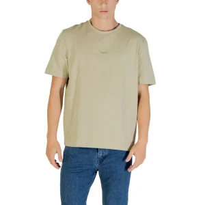 Boss T-Shirt Uomo Verde Manica Corta Scollo Tondo 96% Cotone 4% Elastan Primavera/Estate 50473278