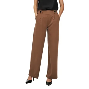 Jacqueline De Yong Pantaloni Donna Marrone Monocromo 95% Poliestere 5% Elastan Autunno/Inverno 15208430