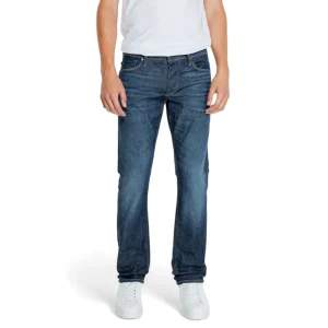 Jack & Jones Jeans Uomo Blu Monocromo in Cotone 100% con Zip e Bottone Tasche Anteriori e Posteriori 12259815