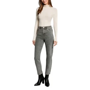 Morgan De Toi Maglia Donna Bianca in 78% Viscosa 22% Poliammide a Manica Lunga con Scollo Alto 132-MENTOS.M