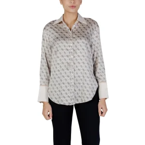 Guess Camicia LOGO ALL OVER Donna Manica Lunga W4YH47 WF1T2