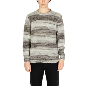 Gianni Lupo Maglia Uomo Grigio a Righe Manica Lunga Autunno Inverno GL35054