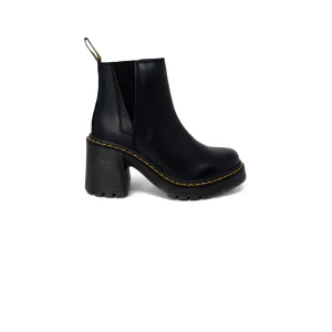 Dr. Martens Stivaletti Donna Nero Tacco Largo Punta Tonda Pelle Autunno Inverno 26440001